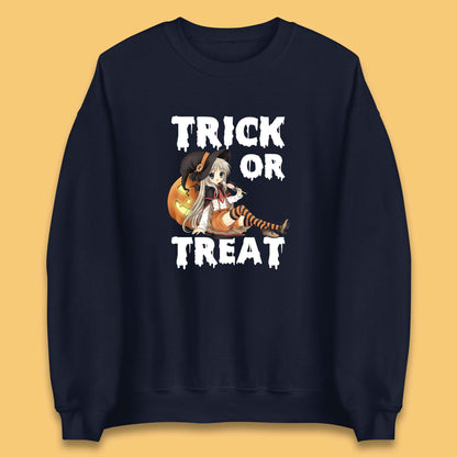 Trick Or Treat Halloween Witch Anime Horror Scary Pumpkin Halloween Costume Unisex Sweatshirt