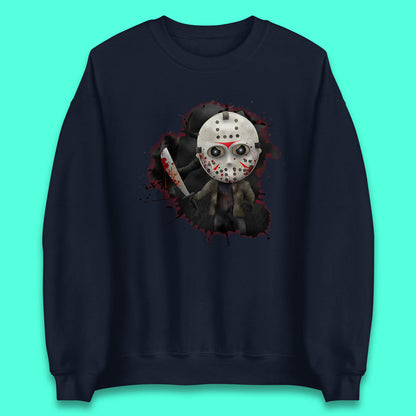 Chibi Jason Voorhees Holding Bloody Knife Halloween Friday The 13th Horror Movie Character Unisex Sweatshirt
