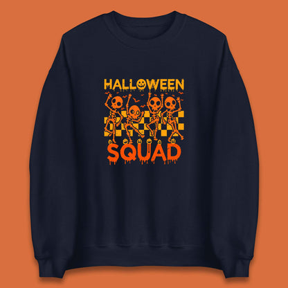 Halloween Squad Dancing Skeletons Squad Goals Dancing Halloween Skull Unisex Sweatshirt