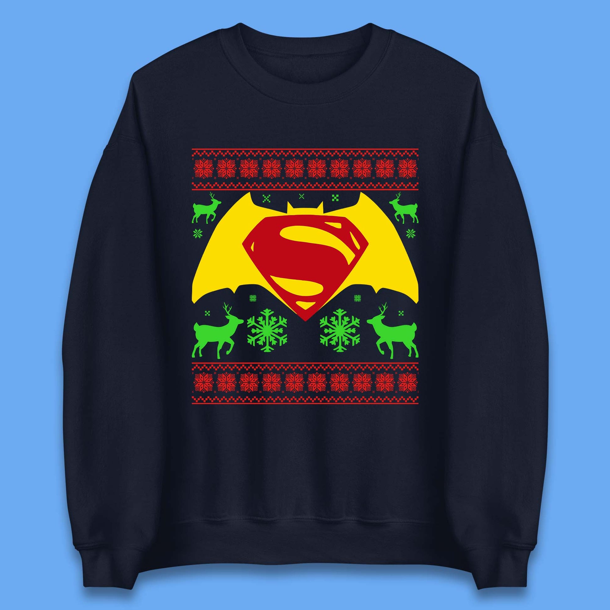 Batman V Superman Christmas Jumper Mens