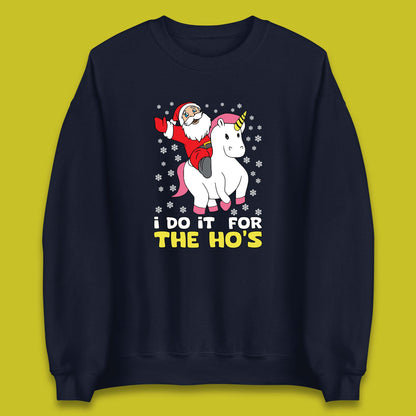 santa riding unicorn sweatshirt