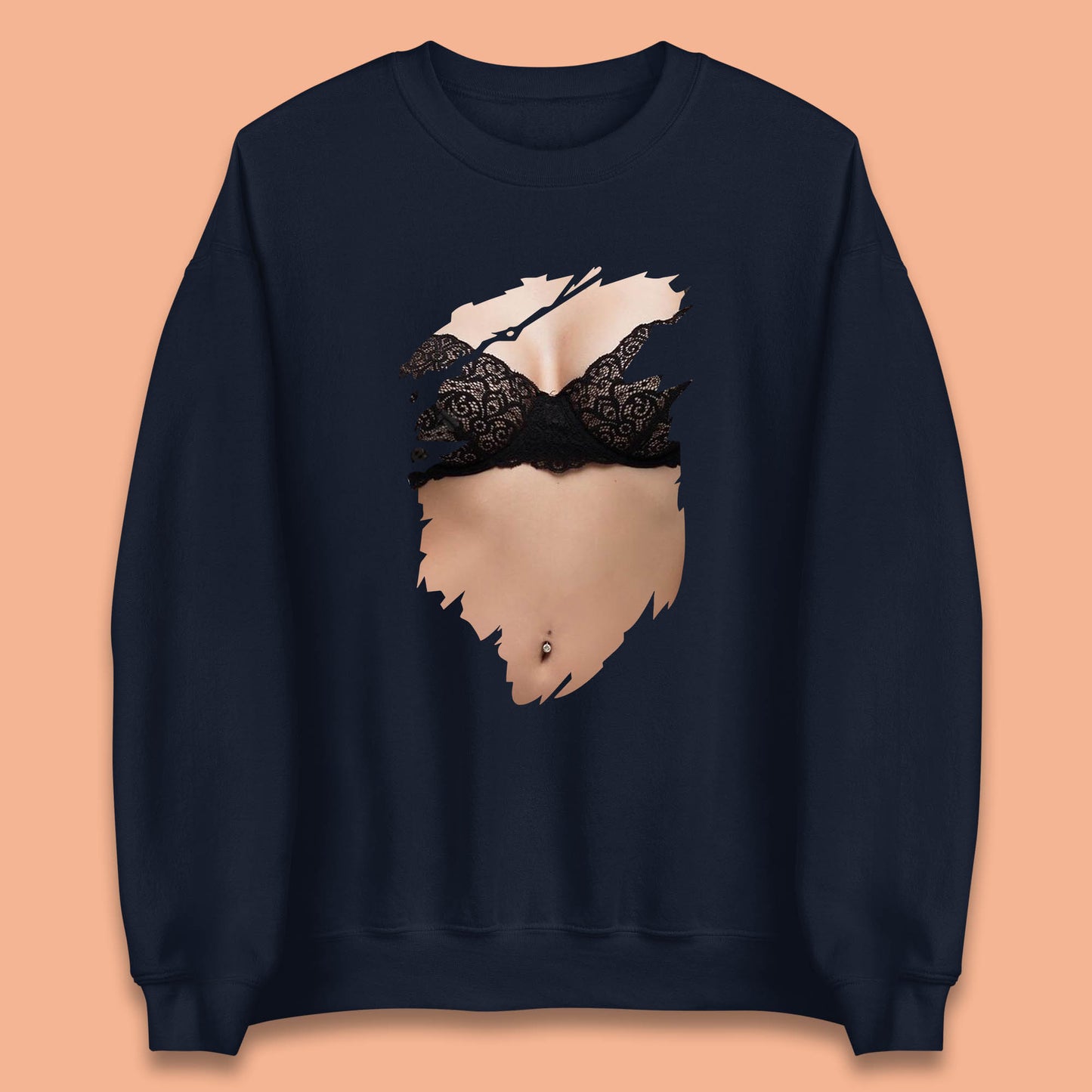 Beautiful Sexy Glamour Blonde Girl Stylish Trendy Summer Fashion Sexy Bra Unisex Sweatshirt