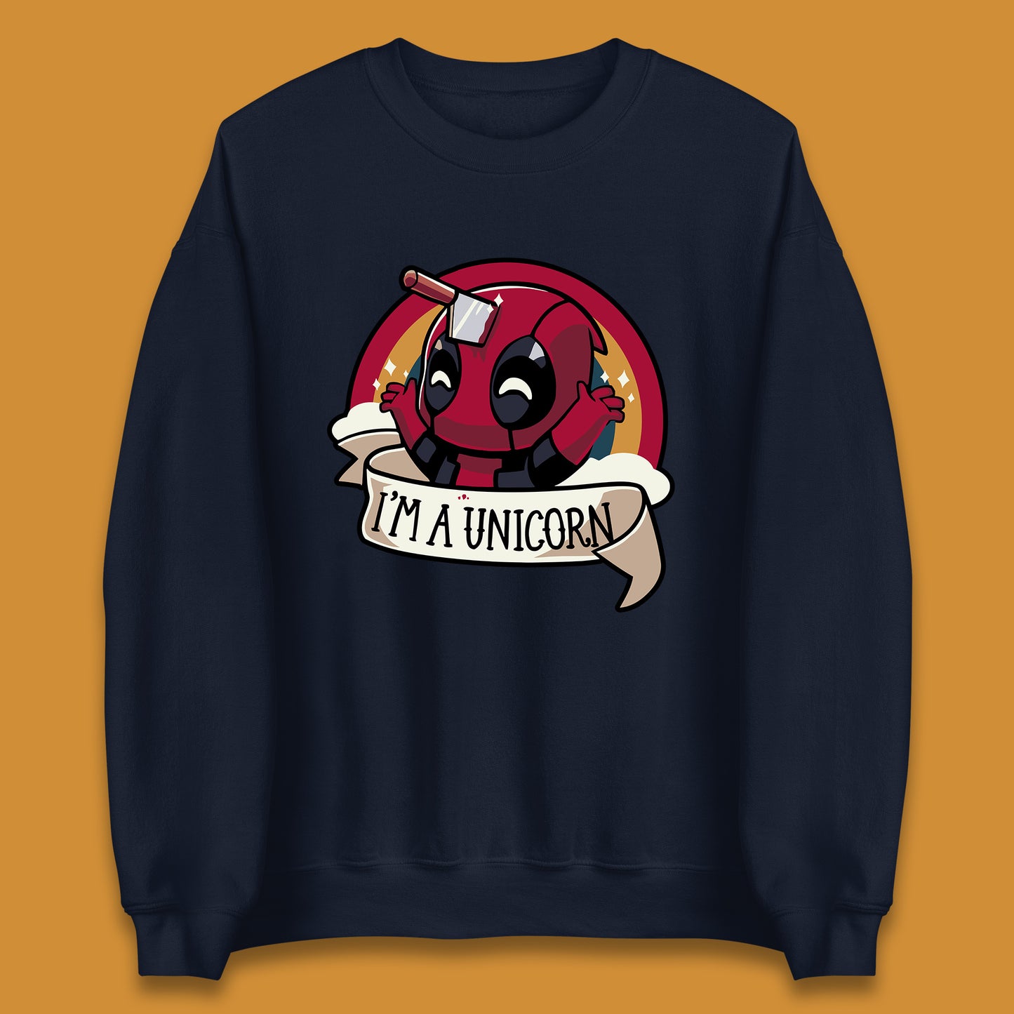 I'm A Unicorn Funny Deadpool Rainbow Colors Marvel Avengers Superhero Fictional Character Unisex Sweatshirt
