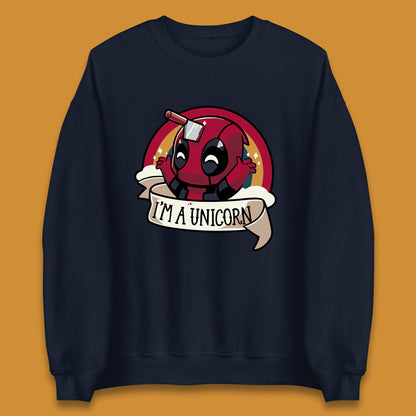 I'm A Unicorn Funny Deadpool Rainbow Colors Marvel Avengers Superhero Fictional Character Unisex Sweatshirt