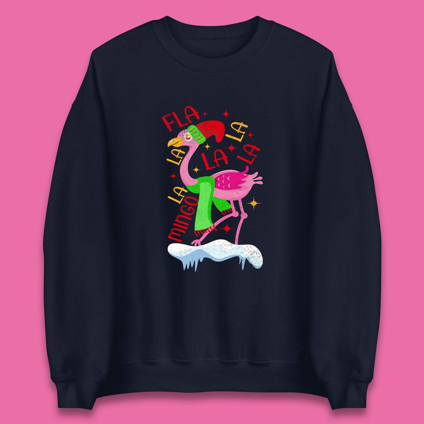 pink flamingo christmas sweatshirt