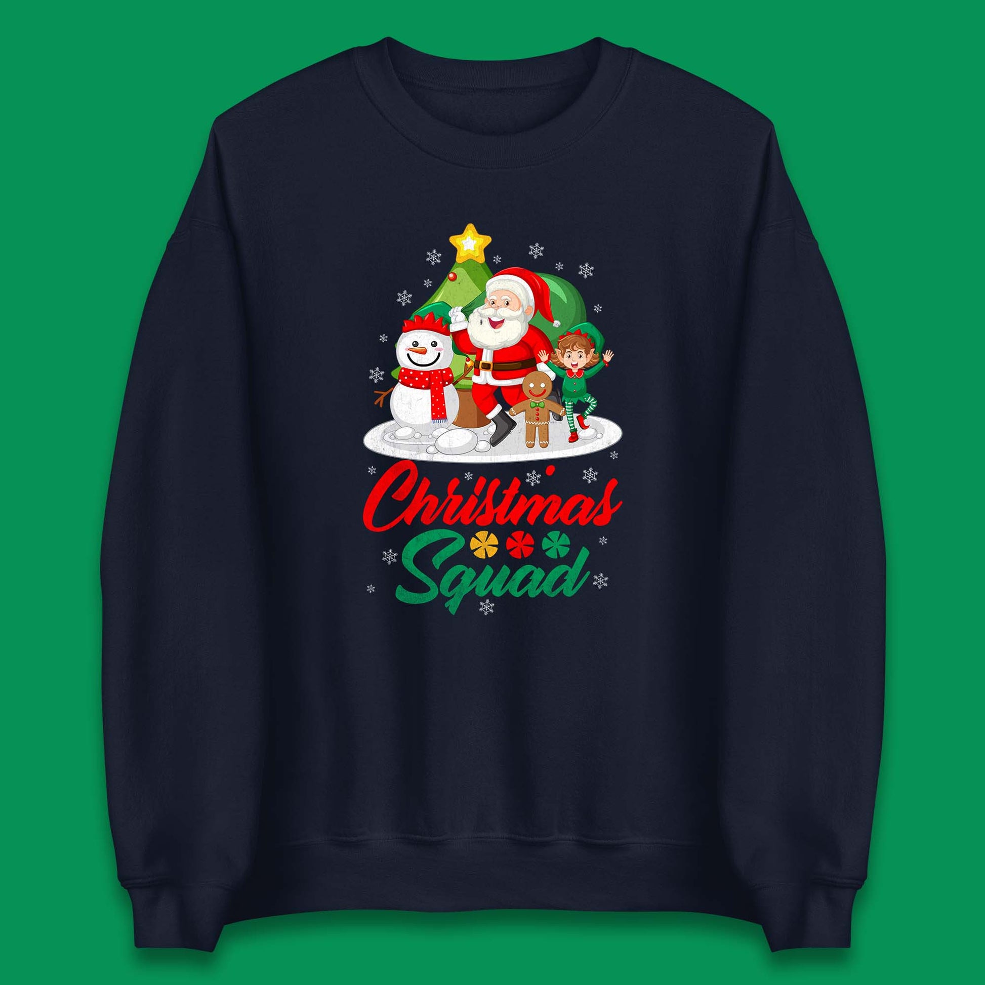 christmas squad santa claus snowman elf gingerbread sweatshirt