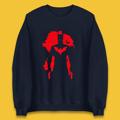 Batman Beyond Rises As A Warrior Of Justice Distressed Portrait Art DC Comics Superhero Unisex Sweatshirt