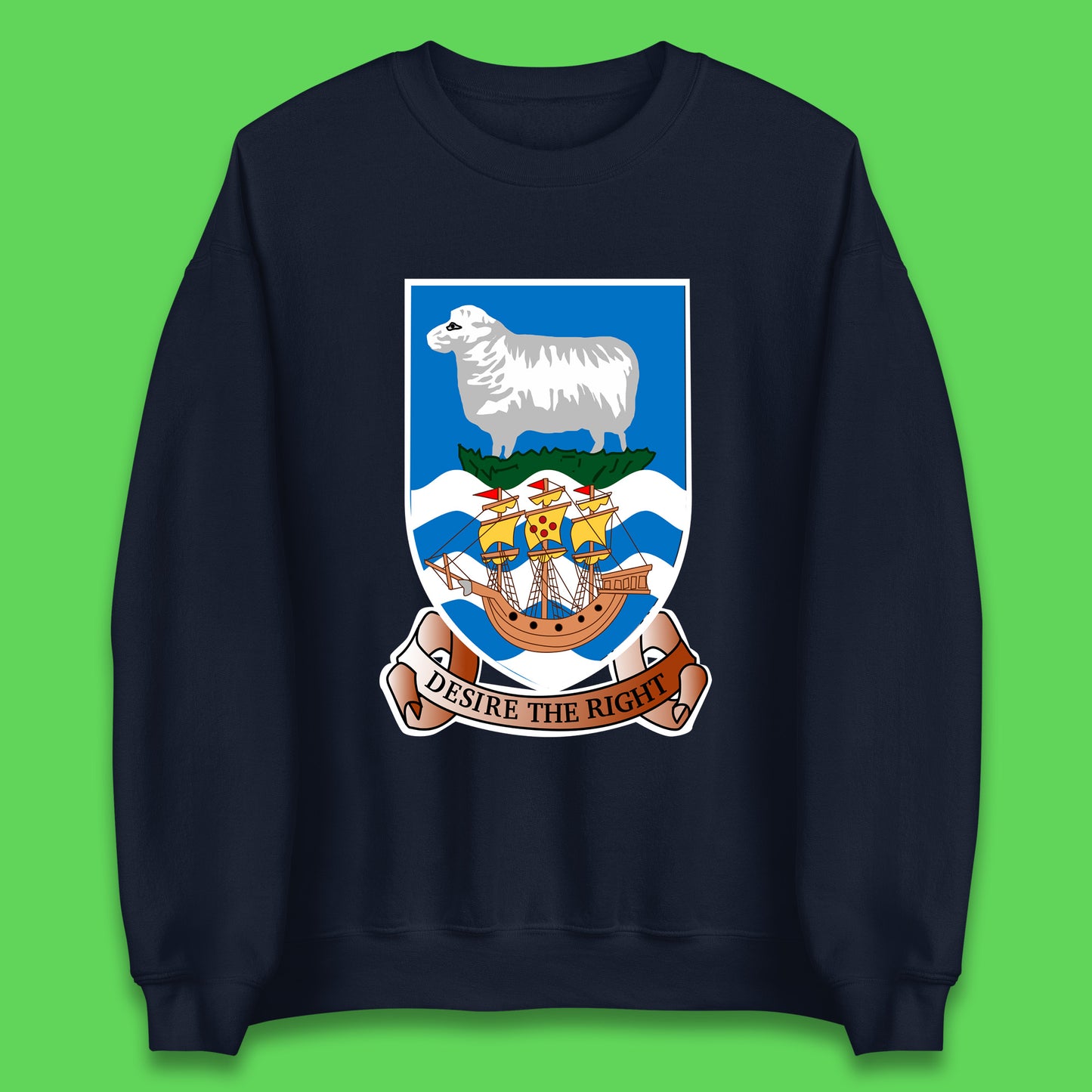 Coat Of Arms Of The British Overseas Territory Falkland Islands Coat Of Arms Of The Falkland Islands Flag Unisex Sweatshirt
