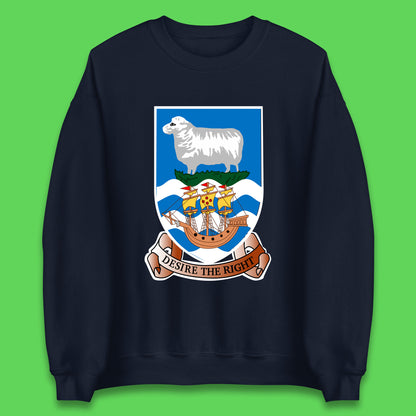 Coat Of Arms Of The British Overseas Territory Falkland Islands Coat Of Arms Of The Falkland Islands Flag Unisex Sweatshirt