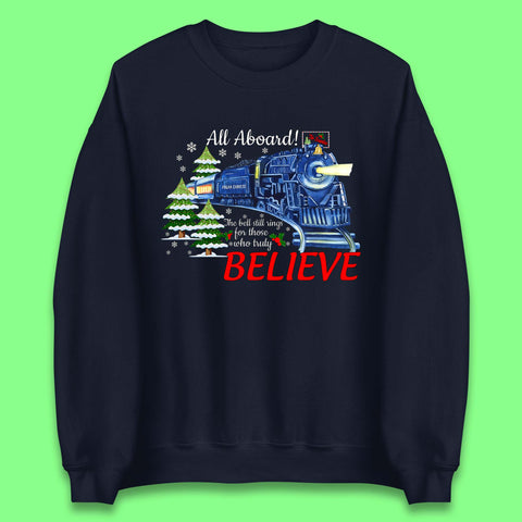 All Abroad Believe Christmas Train Unisex Sweatshirt