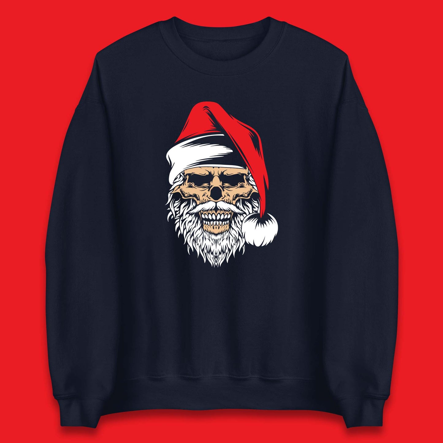 christmas gothic skull santa hat sweatshirt