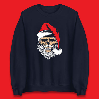 christmas gothic skull santa hat sweatshirt