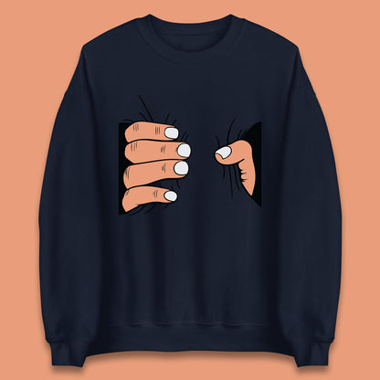 Crushing Handshake Big Hand Squeezing Funny Hand Grabbing Photographic Unisex Sweatshirt