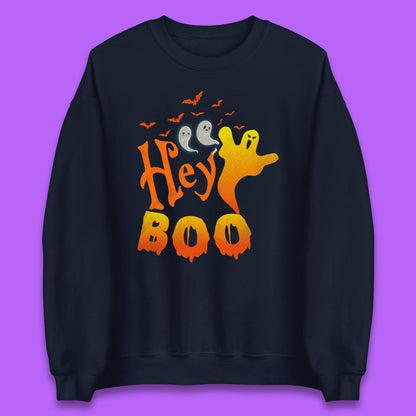 Whispers in the Moonlit Night Hey Boo Horror Scary Costume Halloween Boo Wear Unisex Sweatshirt