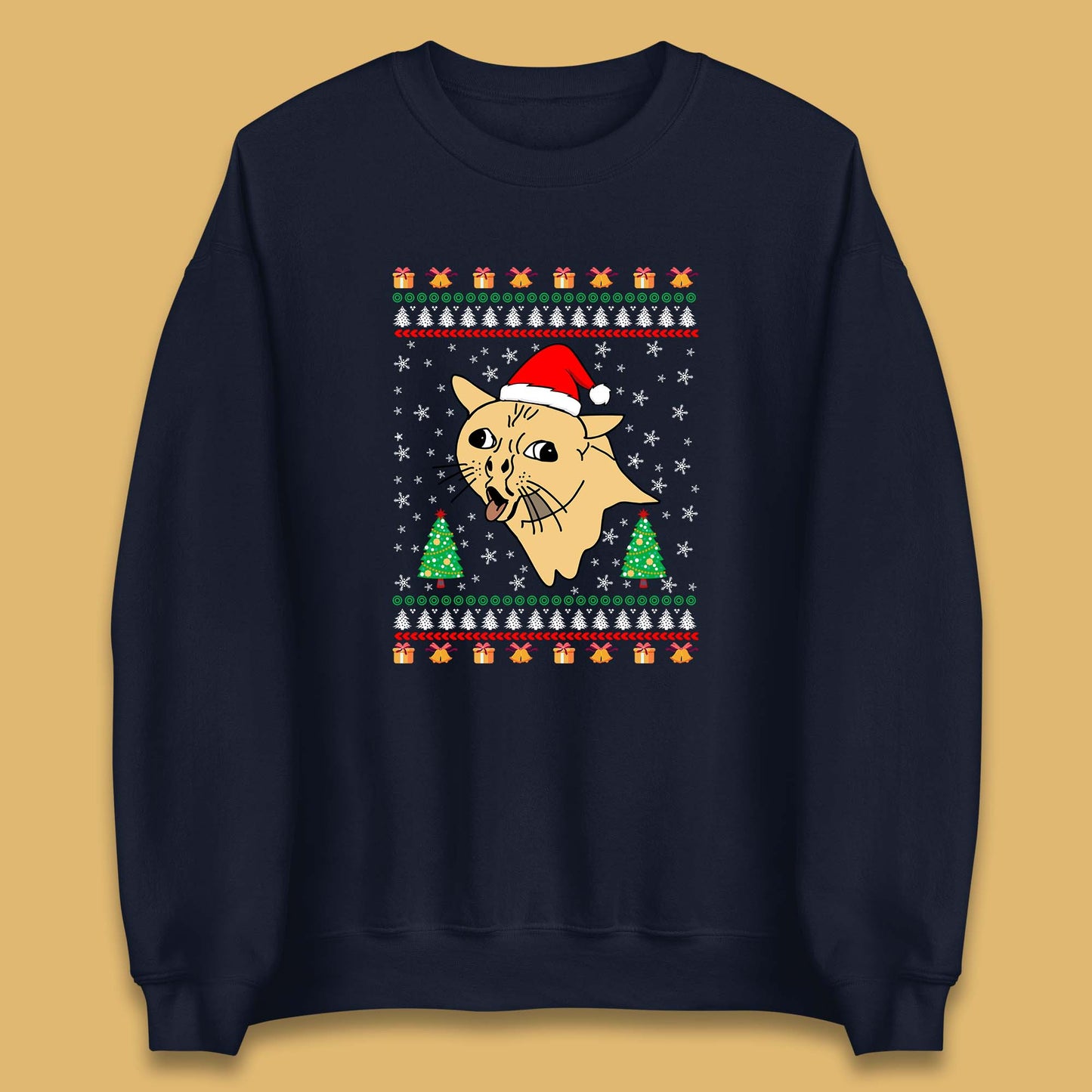 coughing cat christmas sweatshirt