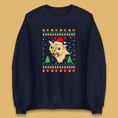coughing cat christmas sweatshirt