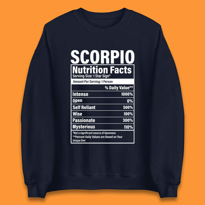 Scorpio Nutrition Facts Unisex Sweatshirt