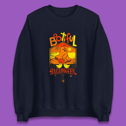 Bootiful Halloween Funny Ghost Big Butt Thick Halloween Ghost Booty Funny Humor Offensive Unisex Sweatshirt