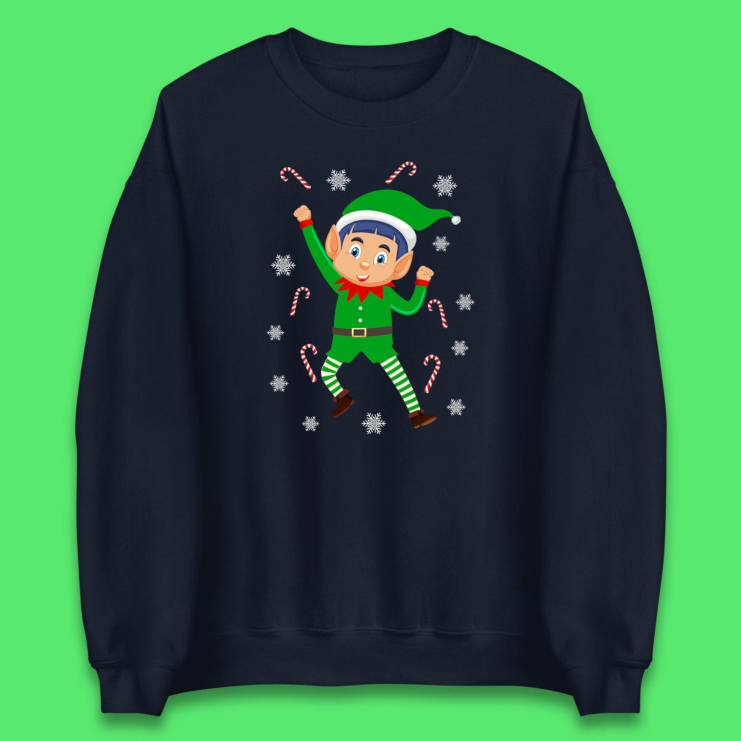 Cartoon Elf Christmas Jumper UK