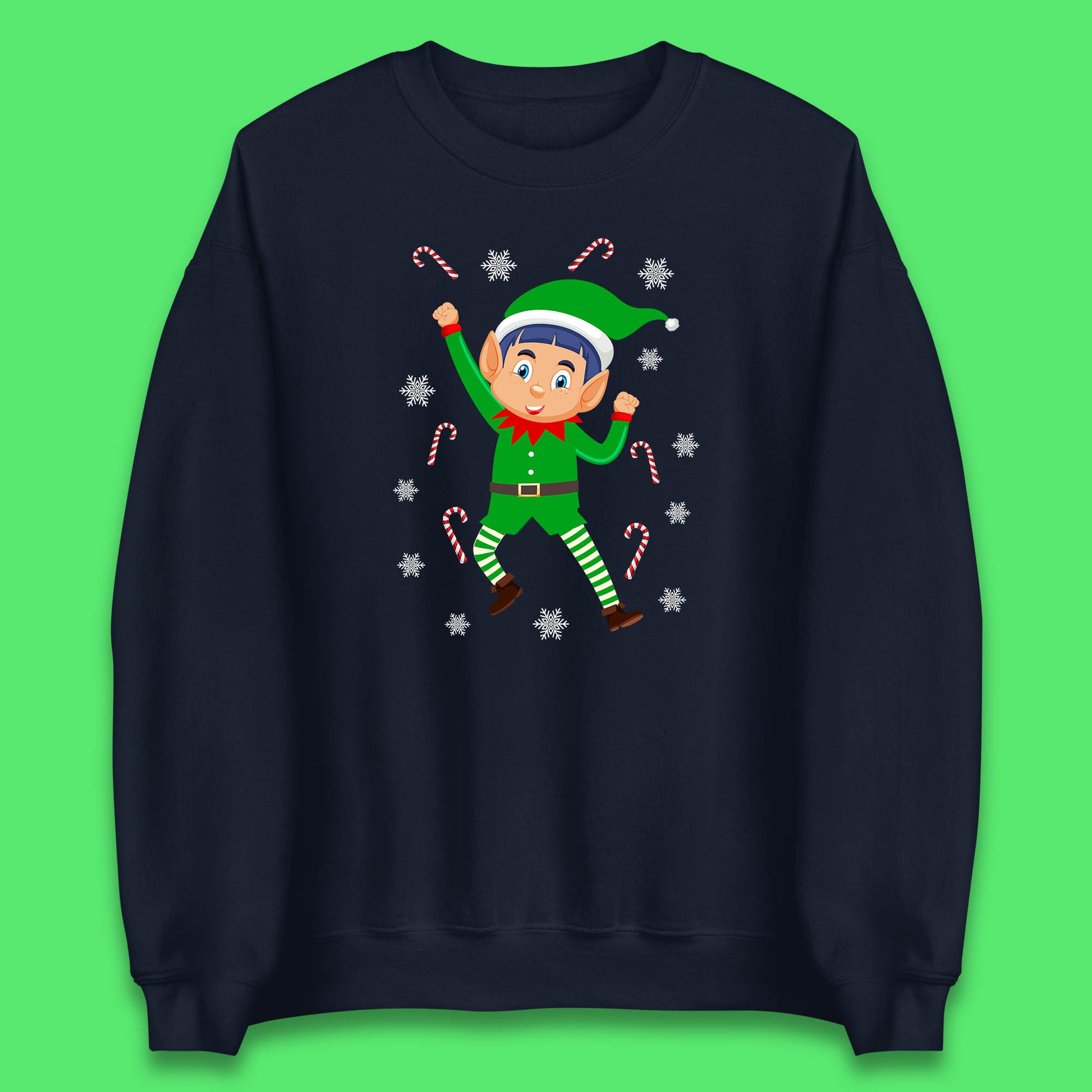 Cartoon Elf Christmas Jumper UK