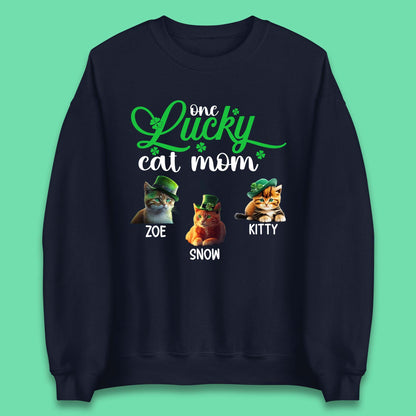Personalised One Lucky Cat Mama Unisex Sweatshirt