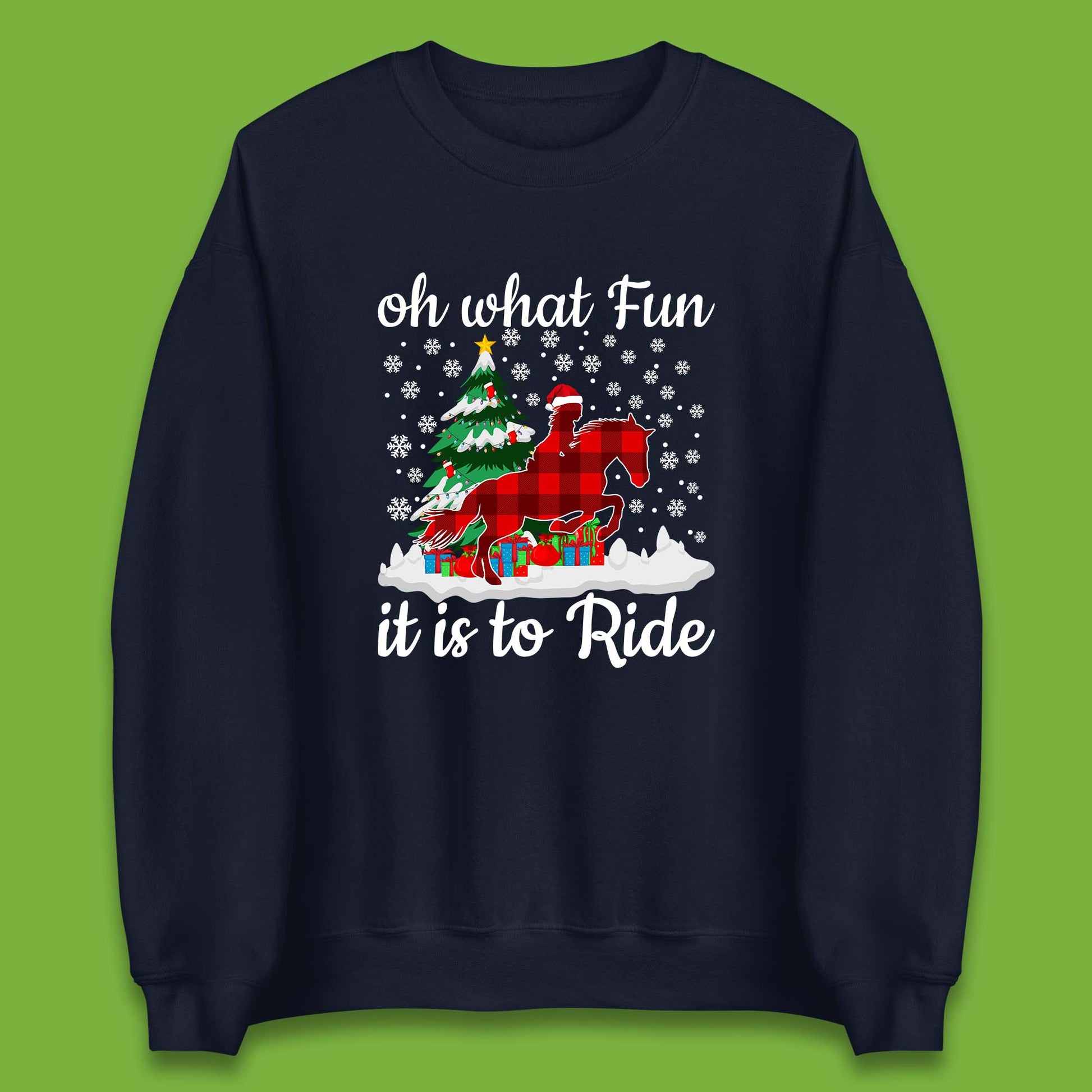 horse riding christmas sweatshirt