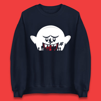 Super Mario Boo Trick Or Treat Halloween Nintendo Mario Iconic Ghost Boo Unisex Sweatshirt