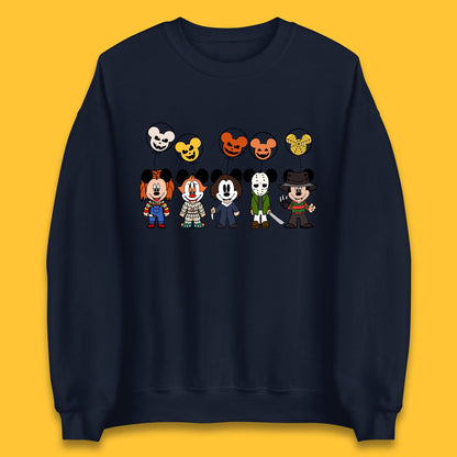 Disney Halloween Friends Horror Movie Characters Mickey Mouse Balloons Unisex Sweatshirt