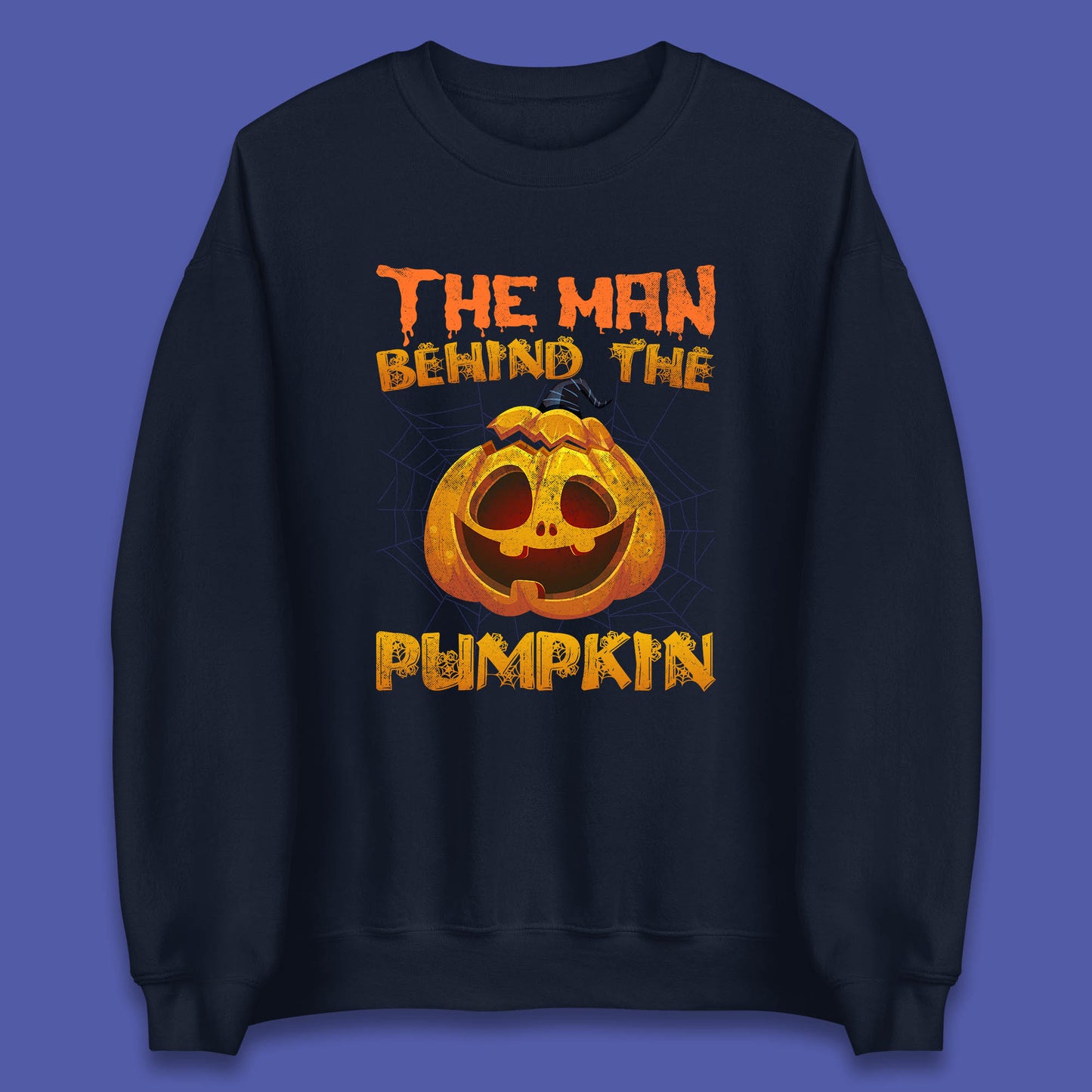The Man Behind The Pumpkin Halloween Pregnancy Baby Announcement New Dad Gift Unisex Sweatshirt
