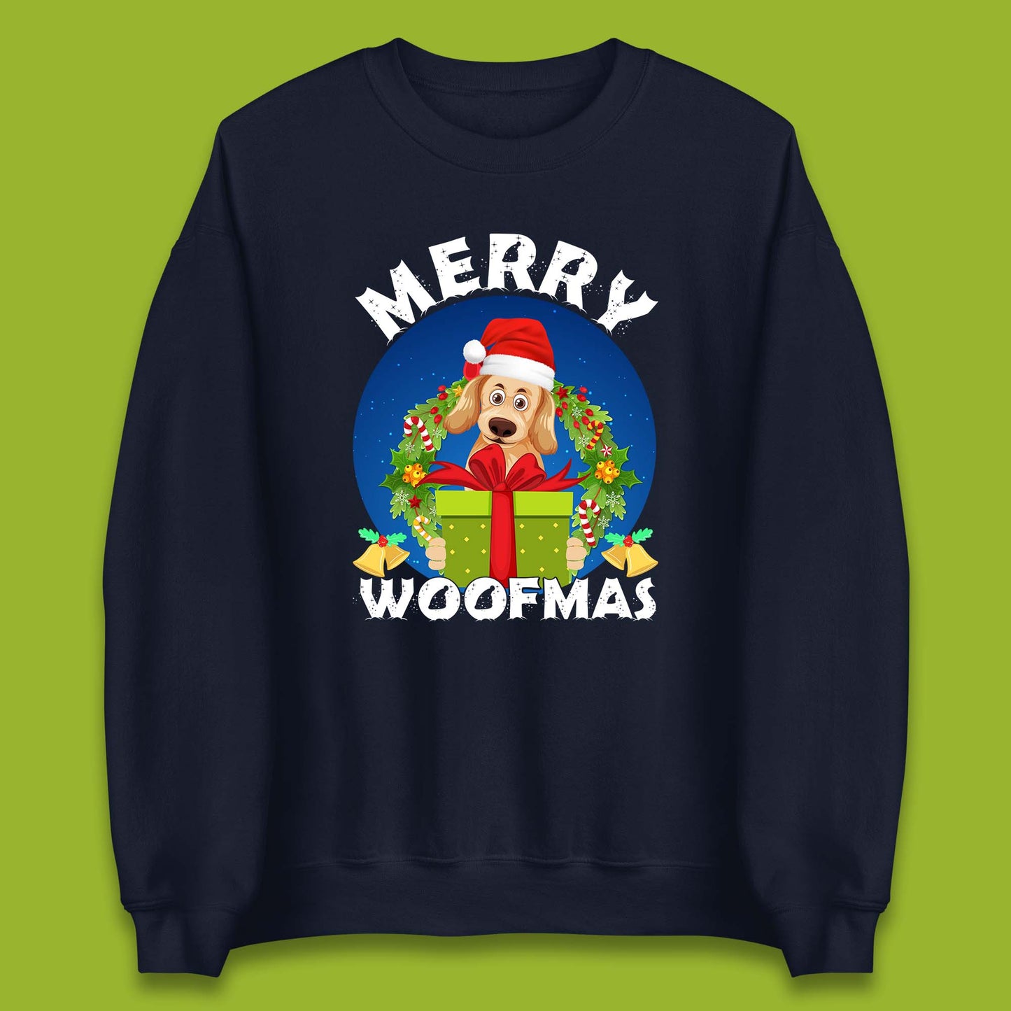 merry woofmas christmas golden retriever dog sweatshirt