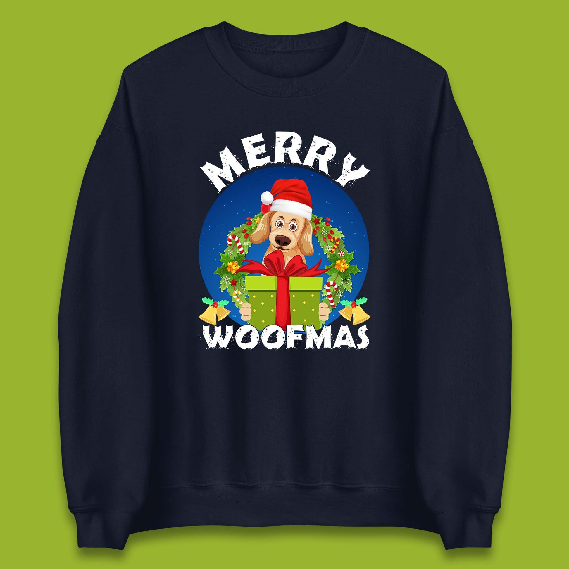 merry woofmas christmas golden retriever dog sweatshirt