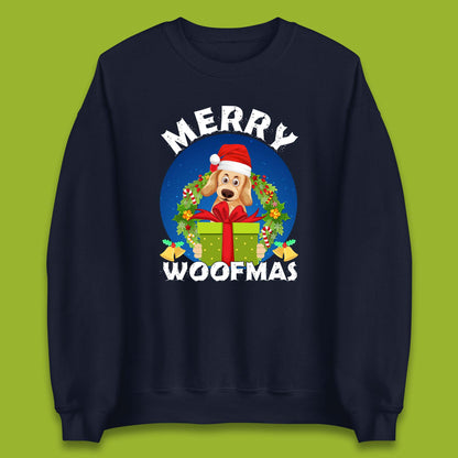 merry woofmas christmas golden retriever dog sweatshirt