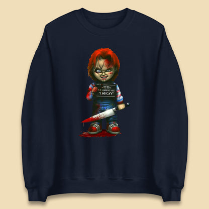 Chucky Mug Shot Chicago Police Dept Ray Charles Lee Chucky Halloween Horror Movie Unisex Sweatshirt