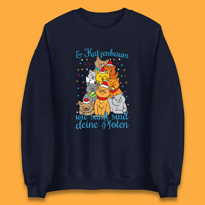 cat christmas tree sweatshirt