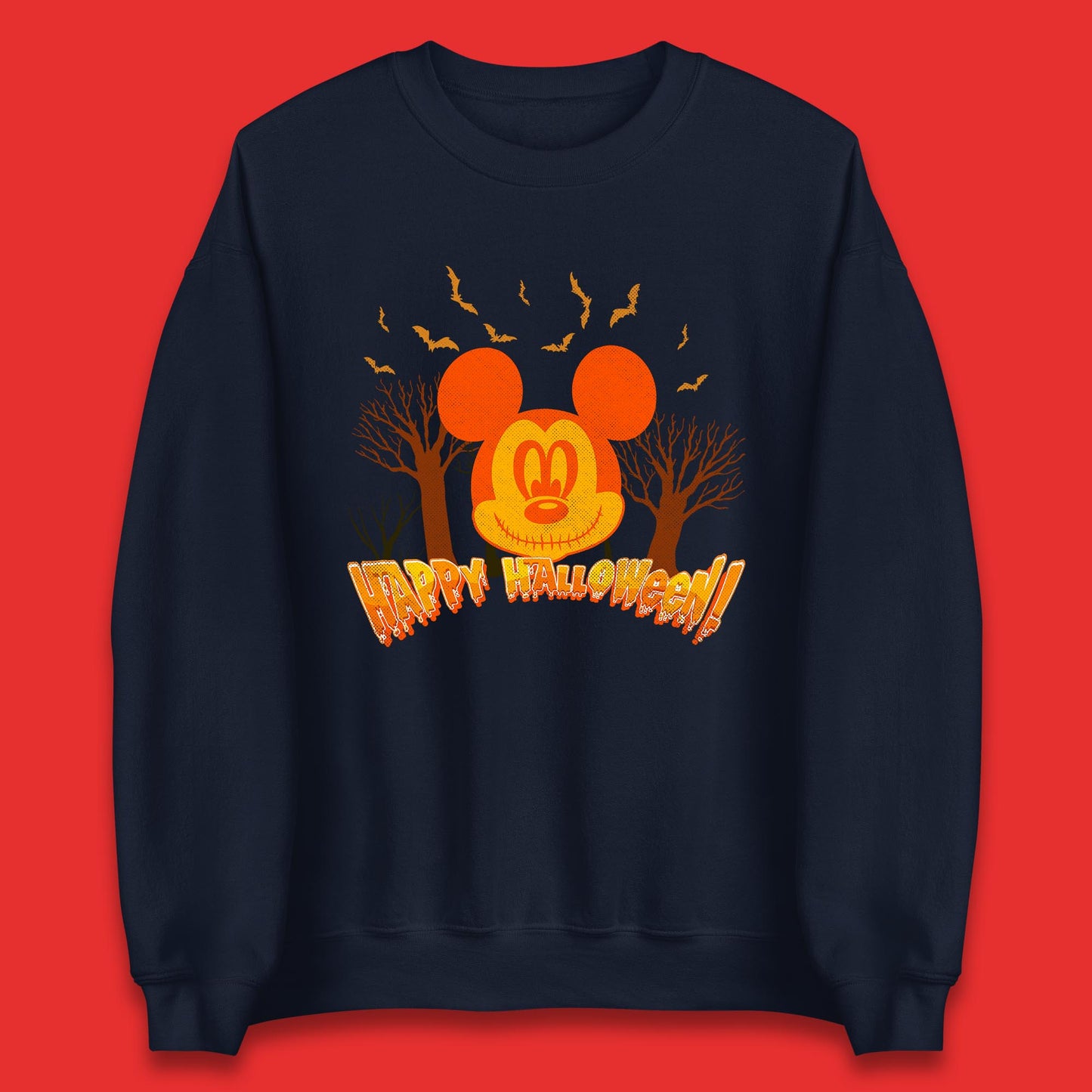 Happy Halloween Mickey Mouse Horror Scary Spooky Jack Face Halloween Disney Trip Unisex Sweatshirt