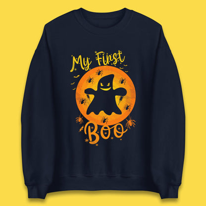 My First Boo Halloween Funny Boo Ghost Horror Scary Creepy Season Unisex Sweatshirt