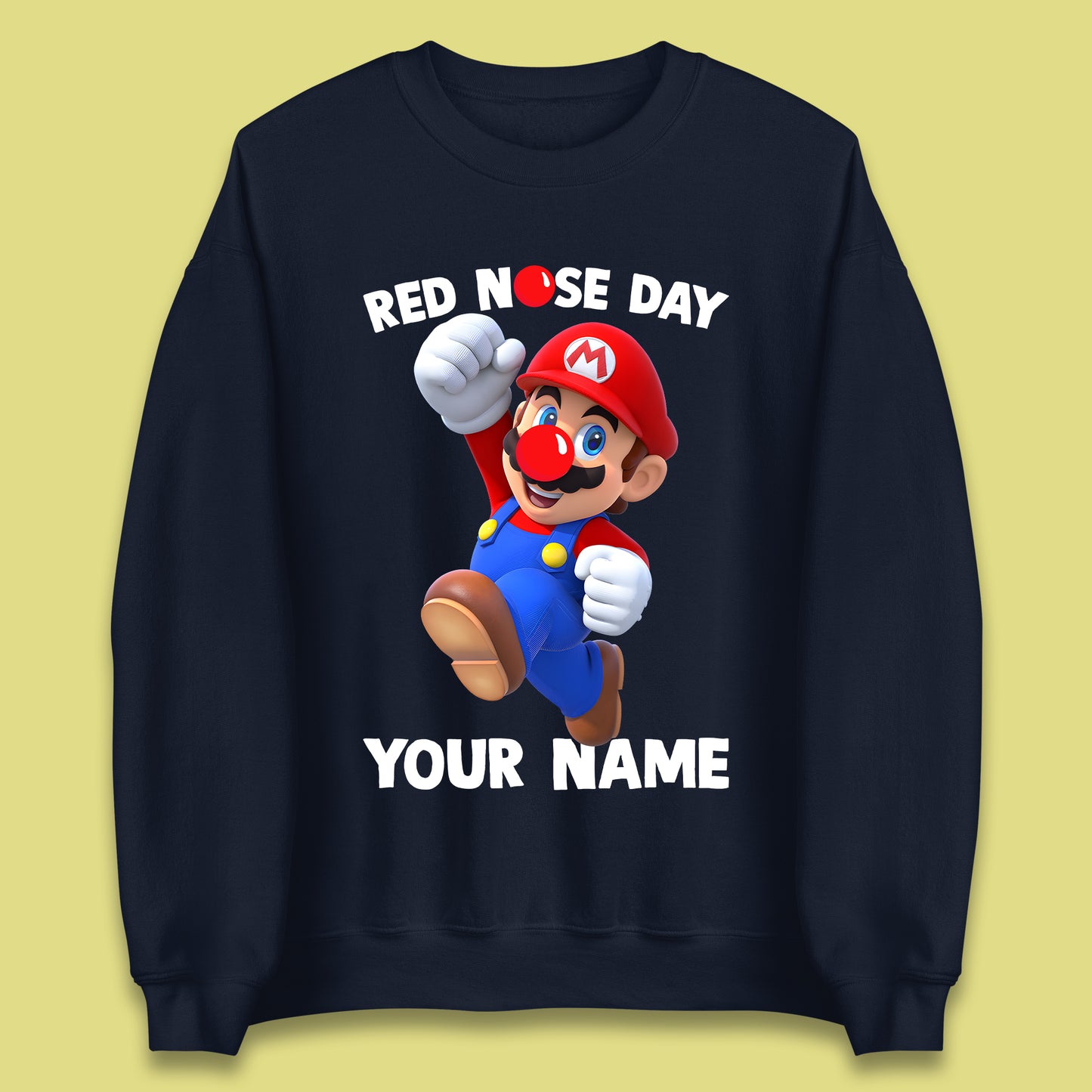 Personalised Super Mario Red Nose Day Unisex Sweatshirt