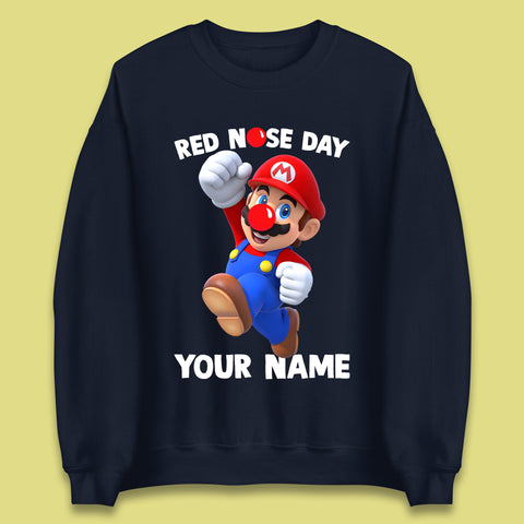 Personalised Super Mario Red Nose Day Unisex Sweatshirt