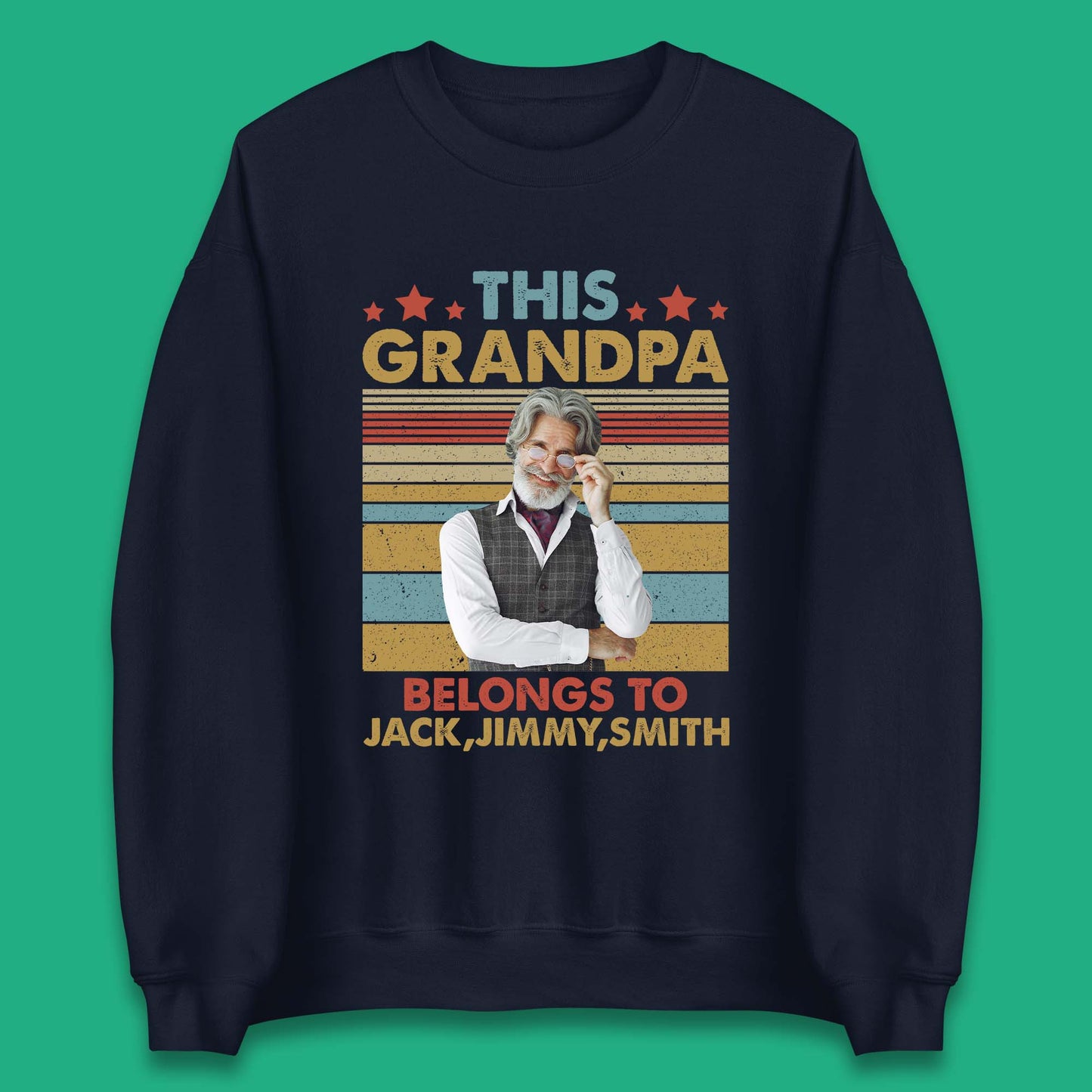 Personalised This Grandpa Belongs To Unisex Sweatshirt