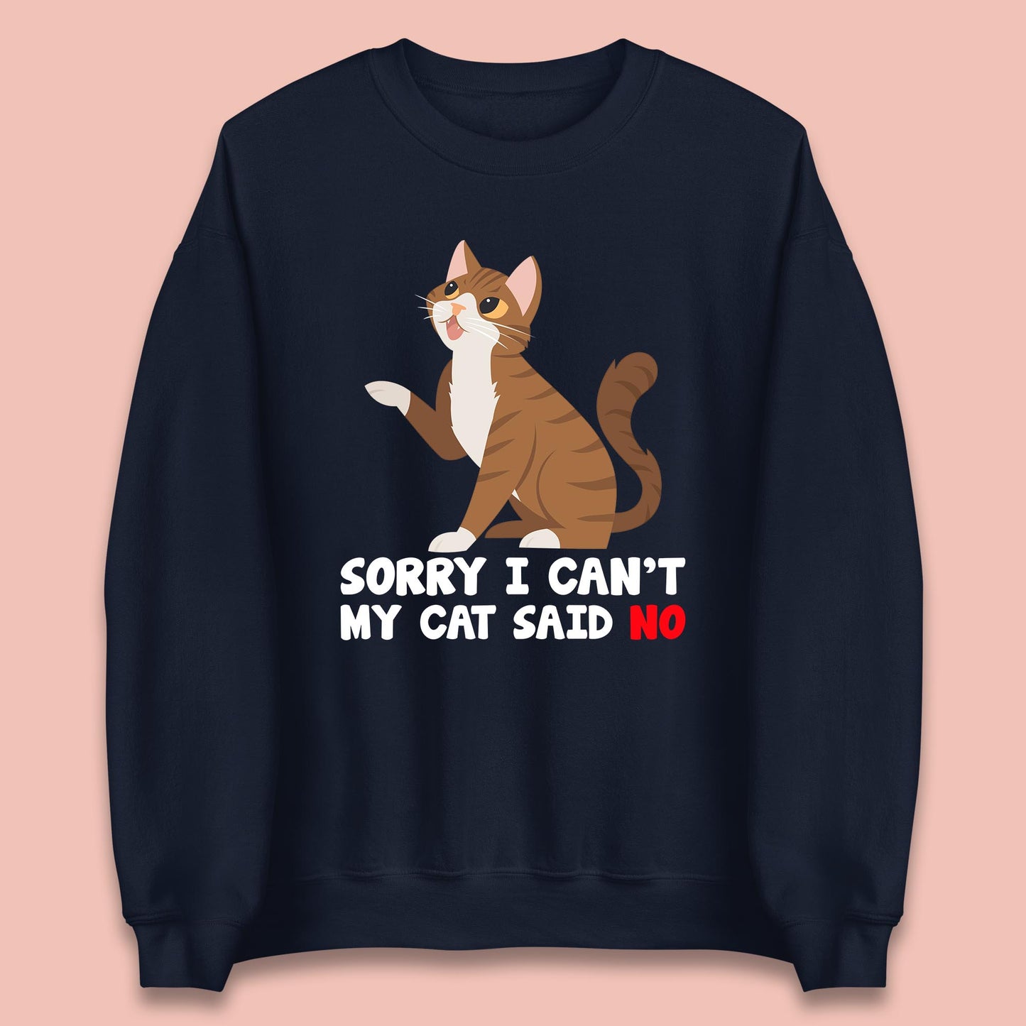 Sorry I Can't, My Cat Said No Funny Cats Lover Gift Unisex Sweatshirt