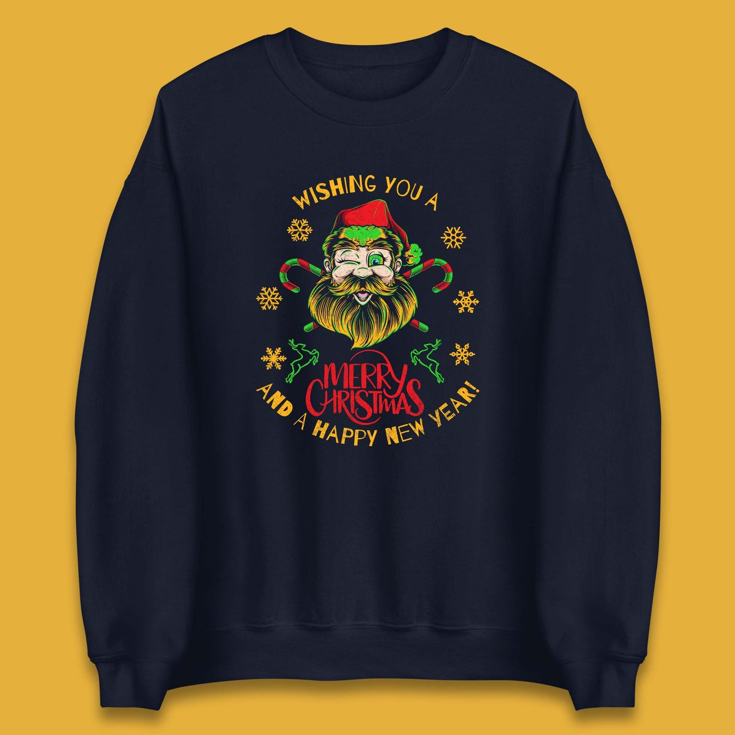 winking santa sweatshirt