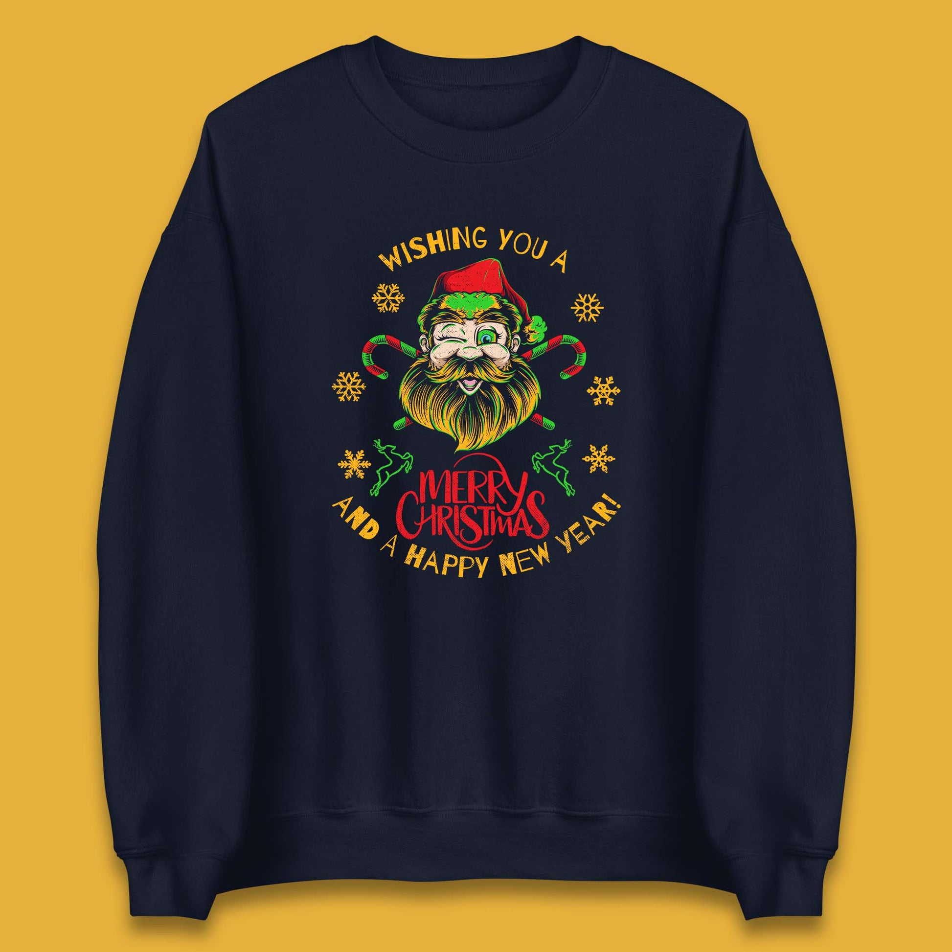 winking santa sweatshirt