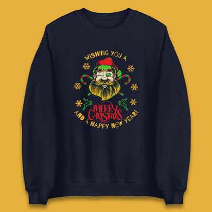 winking santa sweatshirt