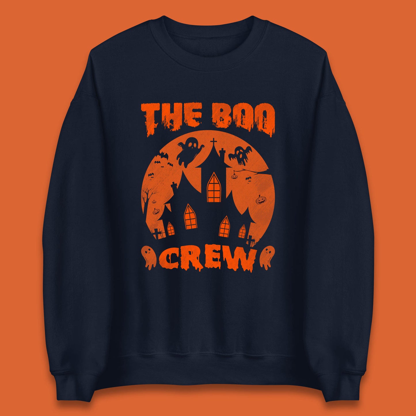 The Boo Crew Halloween Boo Squad Matching Costume Haunted House Horror Boo Ghost Unisex Sweatshirt