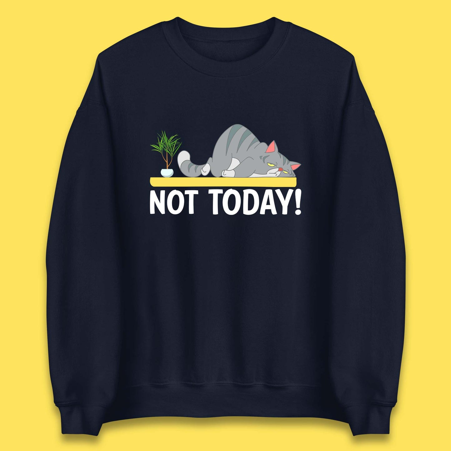 Not Today Cat Funny Kitten Lazy Cats Sleepy Cat Lover Unisex Sweatshirt