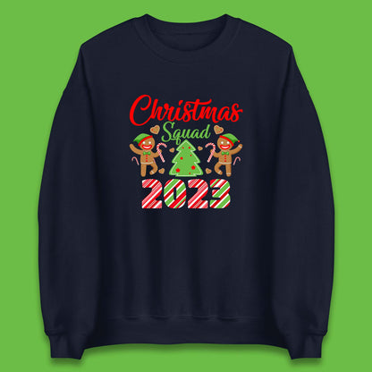 Christmas Squad 2023 Christmas Tree Xmas Gingerbread Man with Candy Cane Unisex Sweatshirt