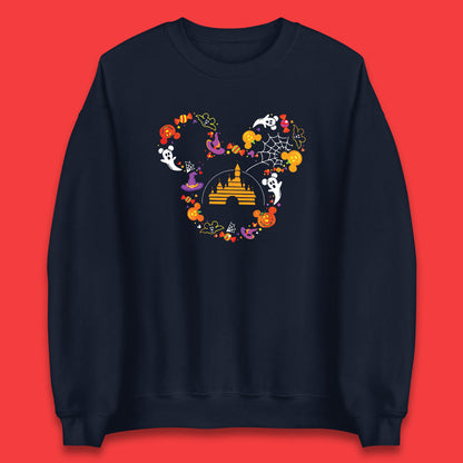 Halloween Mickey Mouse Disney Castle Halloween Elements Scary Boo Unisex Sweatshirt
