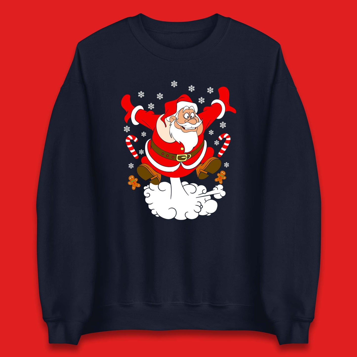 farting santa claus christmas sweatshirt