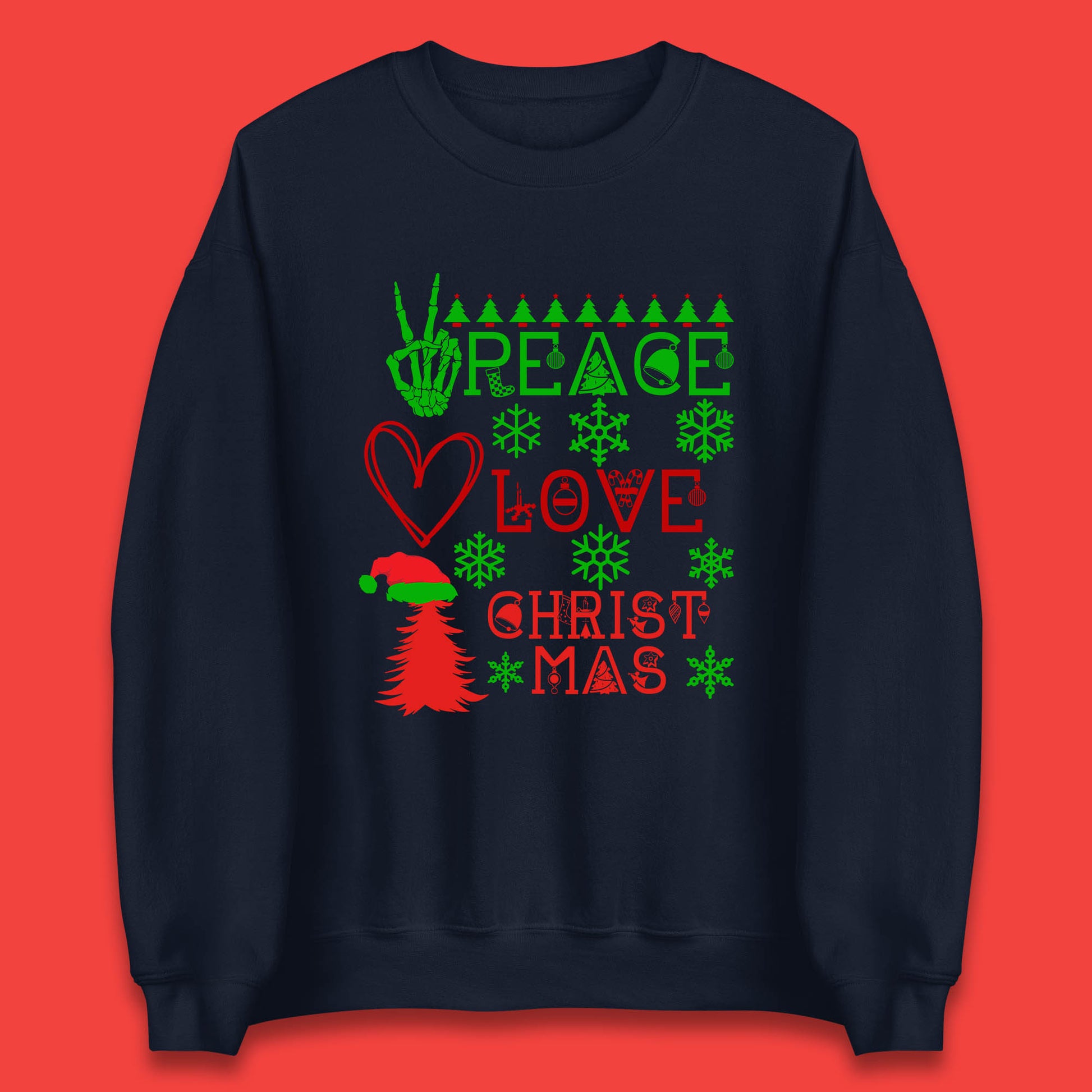 peace love christmas sweater