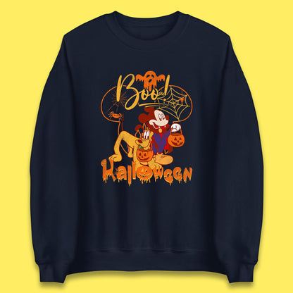 Boo Halloween Mickey Mouse And Pluto Friends Disney Halloween Disneyland Trip Unisex Sweatshirt